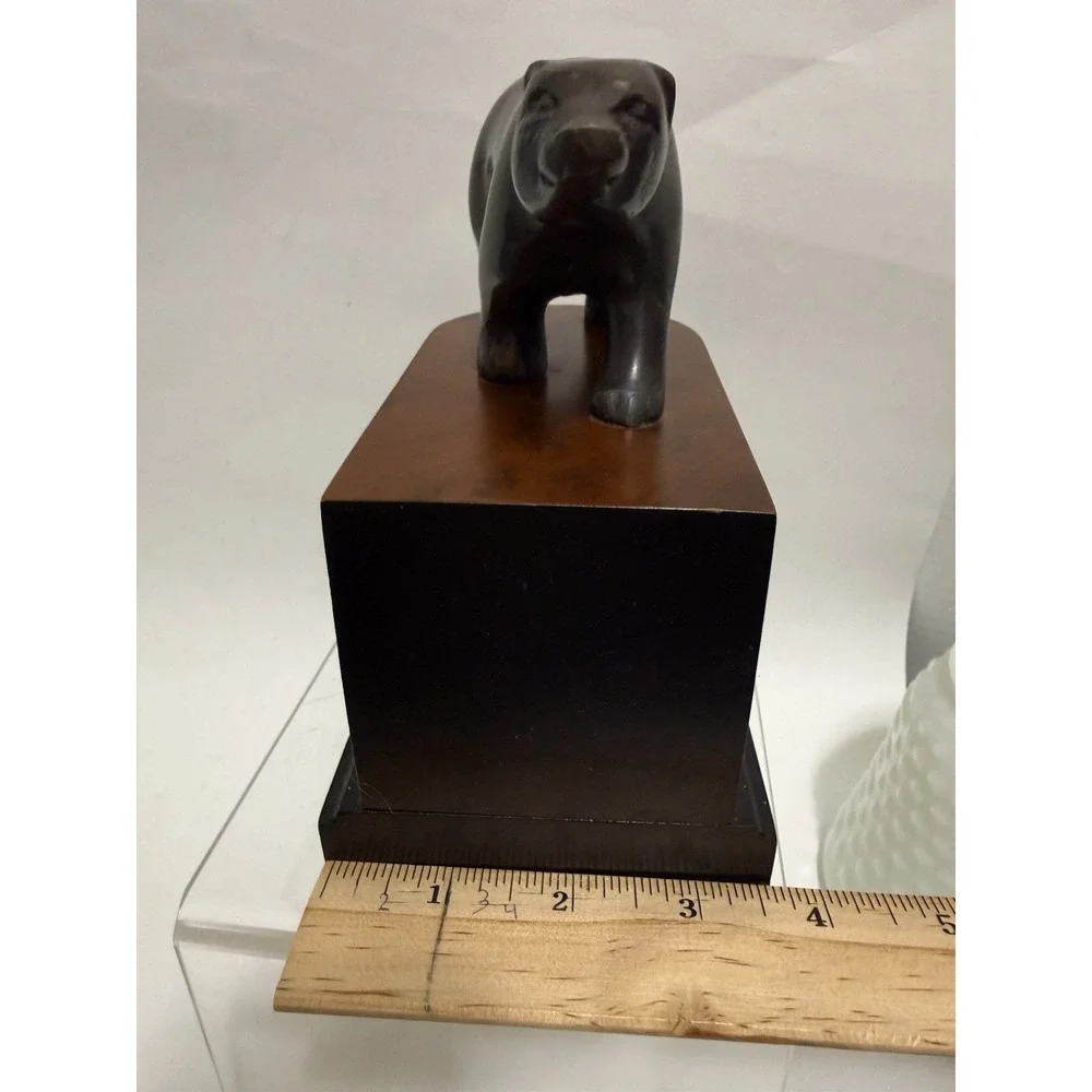 Vintage Wall Street Bookend Financial Market Office Decor Bear Side